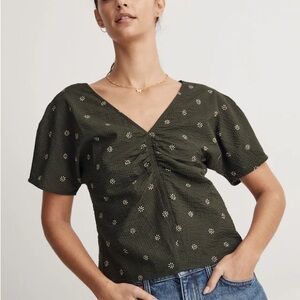 Madewell Voile Puff-Sleeve Top in Floral